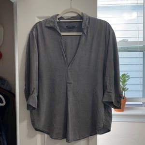 Zara Woman grey 3/4 length blouse